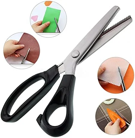 قیچی خیاطی حرفه ای استیل ضد زنگ ALFAAL با قیچی دندانه گرد برای پارچه، قیچی خیاطی DIY قیچی خیاطی حرفه ای استیل ضد زنگ ALFAAL با قیچی دندانه گرد برای پارچه، قیچی خیاطی DIY