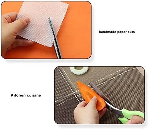 قیچی خیاطی حرفه ای استیل ضد زنگ ALFAAL با قیچی دندانه گرد برای پارچه، قیچی خیاطی DIY قیچی خیاطی حرفه ای استیل ضد زنگ ALFAAL با قیچی دندانه گرد برای پارچه، قیچی خیاطی DIY