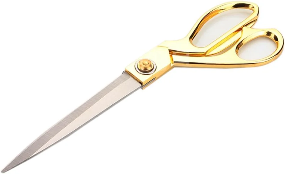 قیچی 8 اینچی AIUVI - قیچی خیاطی پارچه، قیچی اداری روکش‌دار برای خیاطان، بهترین برای برش پارچه، چرم، کاغذ، مواد خام، فولاد کربنی سنگین (مناسب دست راست)