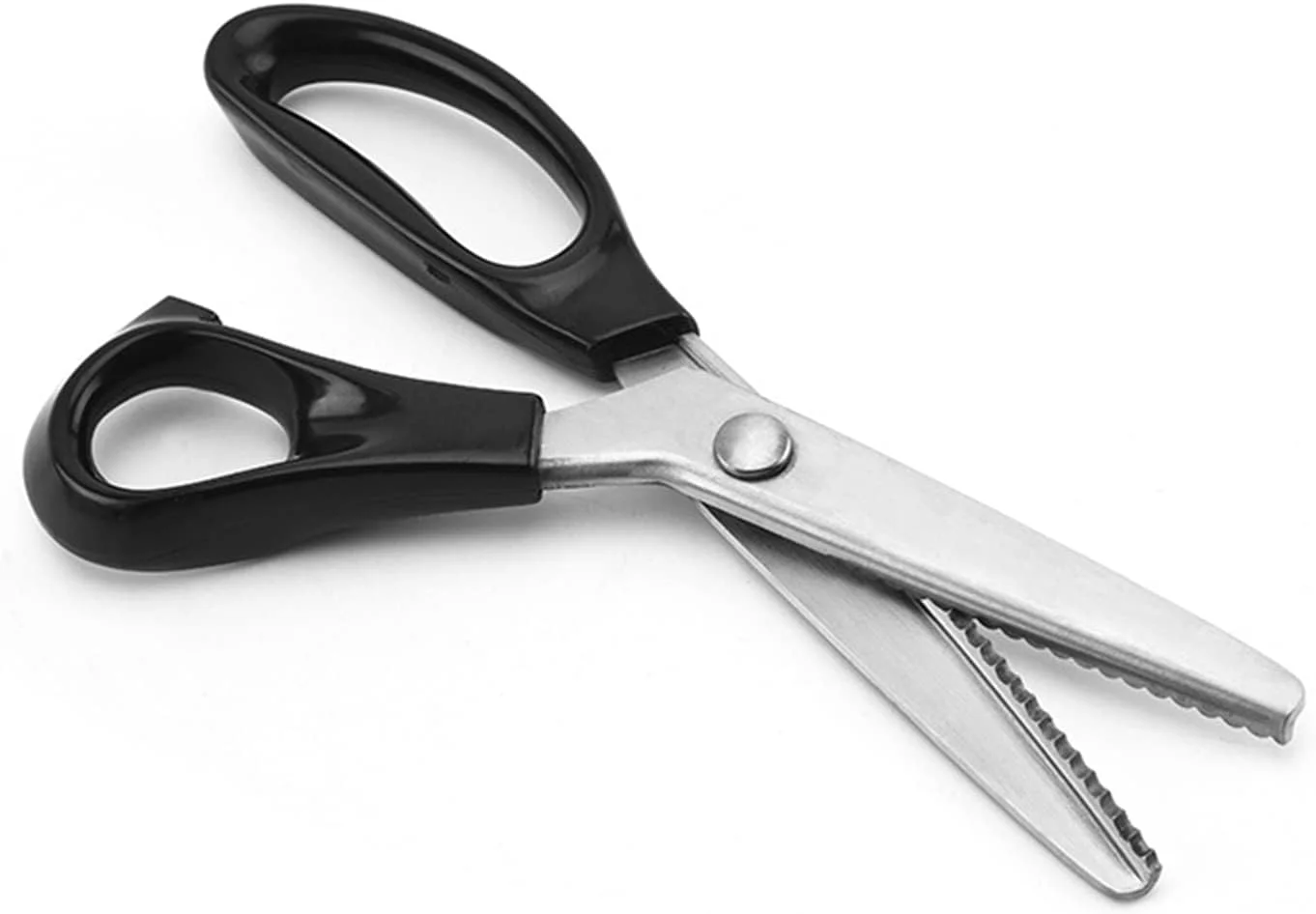 قیچی زیگزاگ ADLUKAE برای برش پارچه و کاغذ، 23 سانتی متری، فولاد ضد زنگ، قیچی خیاطی حرفه ای و تیز، الگوهای لبه تزئینی دندانه دار