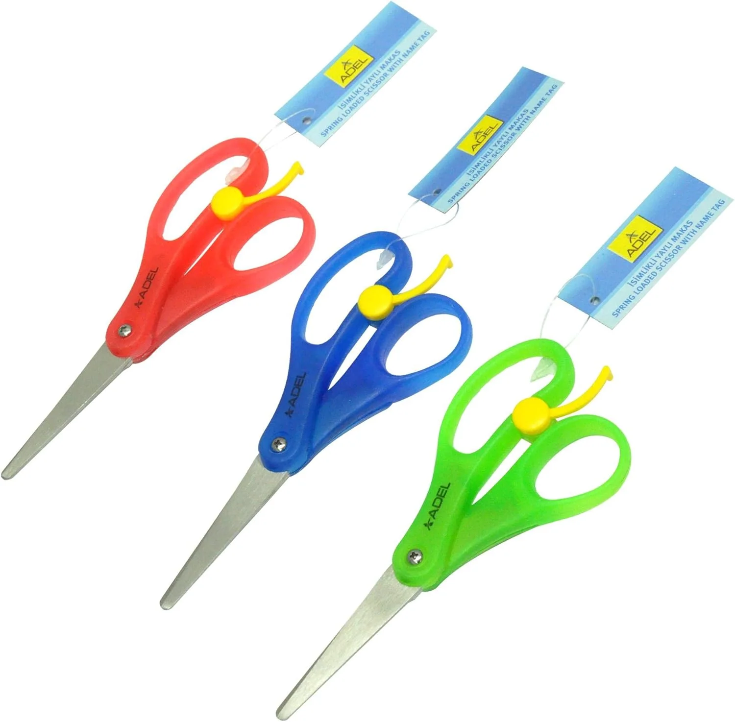 قیچی فنری مدرسه‌ای عادل به همراه برچسب اسم، بسته 30 عددی - ALSE-145830