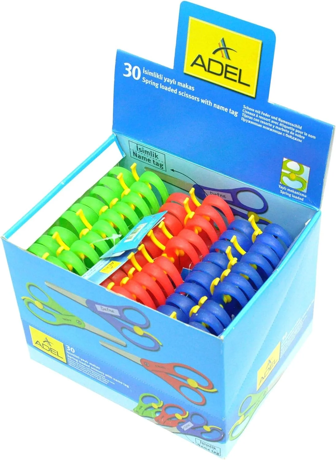 قیچی فنری مدرسهای عادل به همراه برچسب اسم، بسته 30 عددی - ALSE-145830 قیچی فنری مدرسهای عادل به همراه برچسب اسم، بسته 30 عددی - ALSE-145830