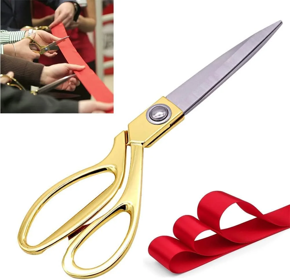 قیچی روبان بر Aemoe، سایز 10.5 اینچ، فلزی سنگین، قیچی بزرگ حرفه ای برای مراسم، رویدادهای ویژه، افتتاحیه ها و تشریفات، طلایی قیچی روبان بر Aemoe، سایز 10.5 اینچ، فلزی سنگین، قیچی بزرگ حرفه ای برای مراسم، رویدادهای ویژه، افتتاحیه ها و تشریفات، طلایی