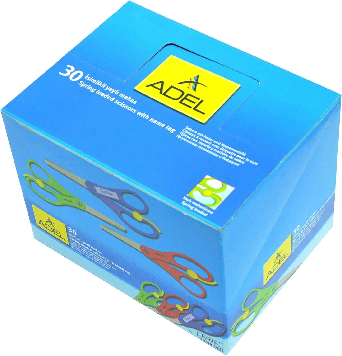 قیچی فنری مدرسهای عادل به همراه برچسب اسم، بسته 30 عددی - ALSE-145830 قیچی فنری مدرسهای عادل به همراه برچسب اسم، بسته 30 عددی - ALSE-145830