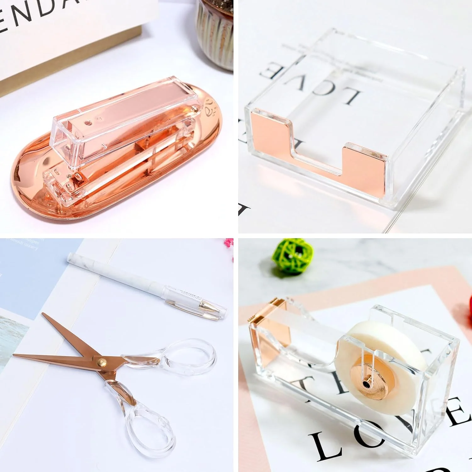 ست منگنه، جاچسبی و قیچی طلایی-رز شفاف اکریلیک، منگنه رومیزی سنگین، جاچسبی با قیچی مشکی 6.3 اینچی، لوازم التحریر اداری، ست رومیزی برای خانه، اداره و مدرسه ست منگنه، جاچسبی و قیچی طلایی-رز شفاف اکریلیک، منگنه رومیزی سنگین، جاچسبی با قیچی مشکی 6.3 اینچی، لوازم التحریر اداری، ست رومیزی برای خانه، اداره و مدرسه