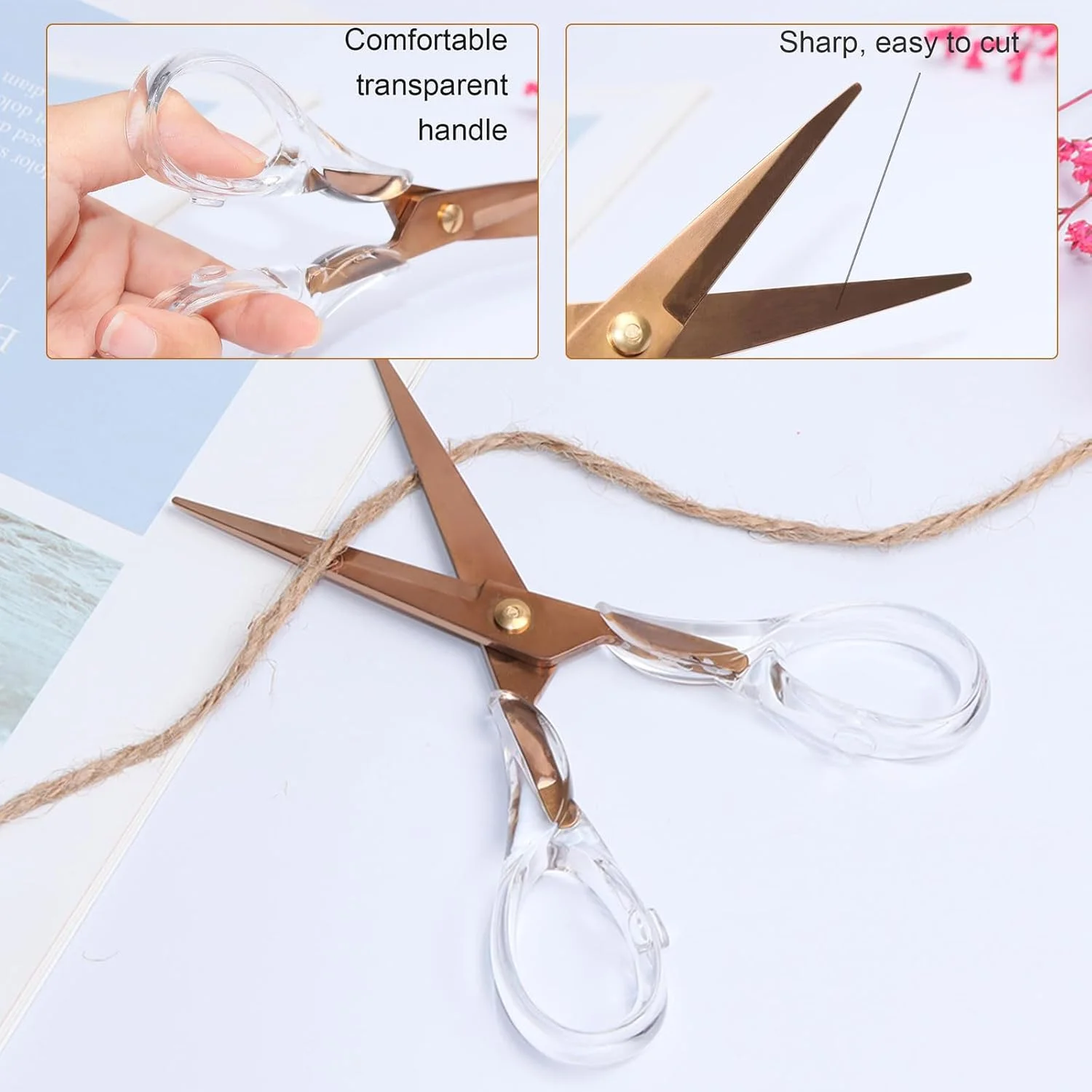 ست منگنه، جاچسبی و قیچی طلایی-رز شفاف اکریلیک، منگنه رومیزی سنگین، جاچسبی با قیچی مشکی 6.3 اینچی، لوازم التحریر اداری، ست رومیزی برای خانه، اداره و مدرسه ست منگنه، جاچسبی و قیچی طلایی-رز شفاف اکریلیک، منگنه رومیزی سنگین، جاچسبی با قیچی مشکی 6.3 اینچی، لوازم التحریر اداری، ست رومیزی برای خانه، اداره و مدرسه