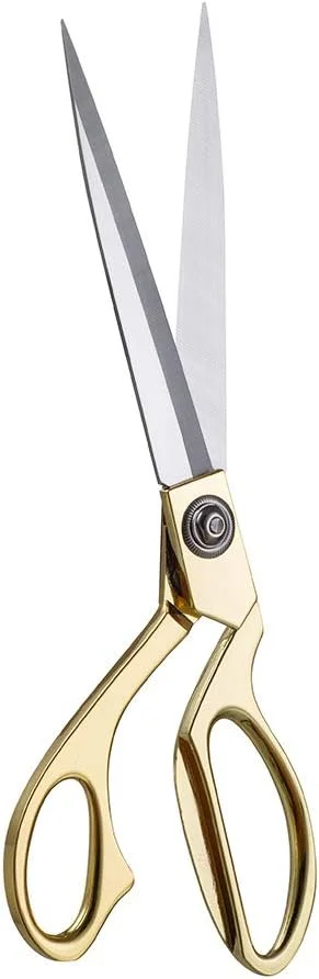 قیچی خیاطی پارچه طلایی AccuLess با تیغه استیل ضد زنگ 10.5 اینچی، قیچی لباس، قیچی حرفه ای سنگین برای خیاطی و دوخت قیچی خیاطی پارچه طلایی AccuLess با تیغه استیل ضد زنگ 10.5 اینچی، قیچی لباس، قیچی حرفه ای سنگین برای خیاطی و دوخت