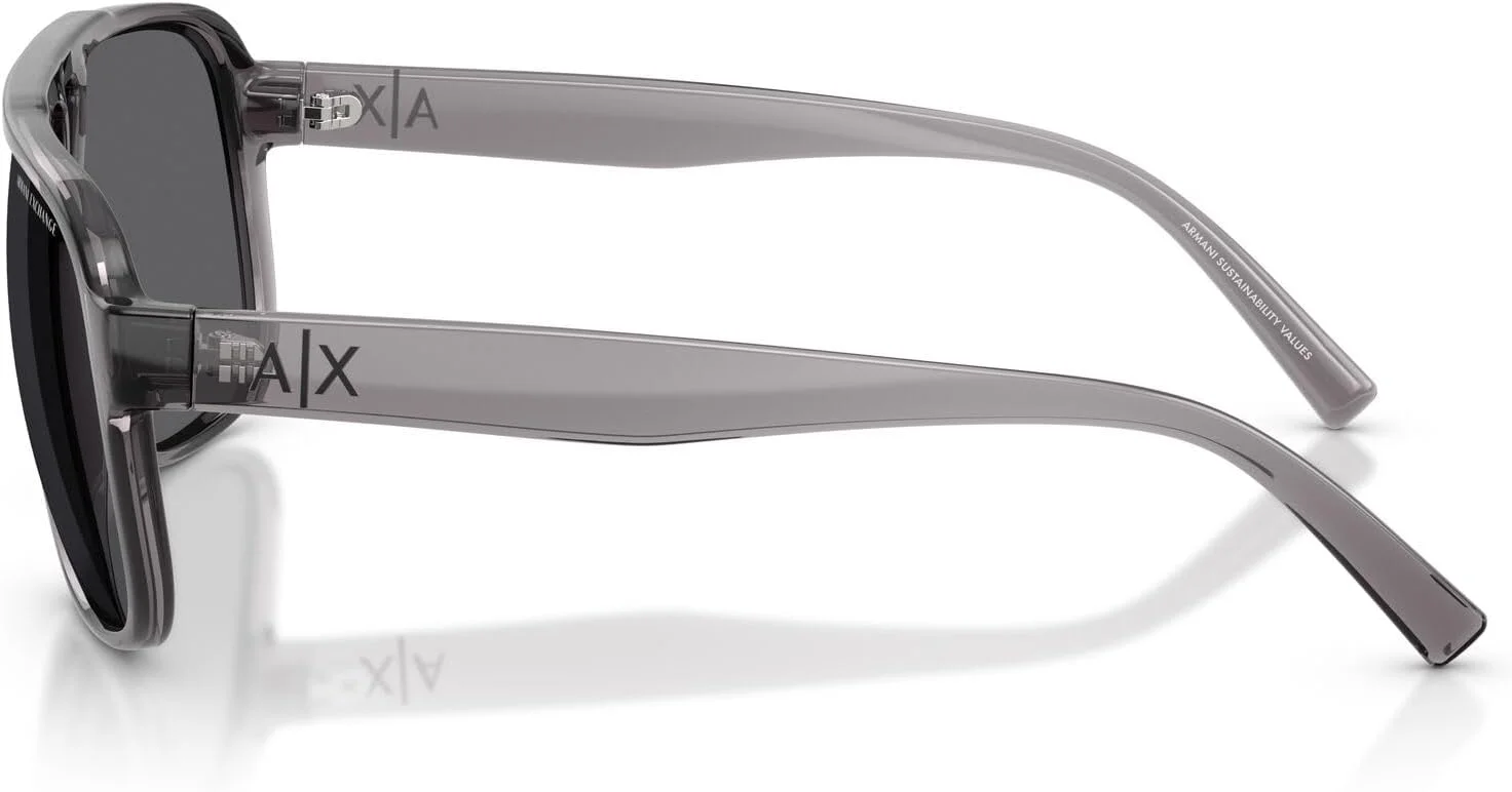 عینک آفتابی مستطیلی مردانه A|X ARMANI EXCHANGE مدل AX4104S، خاکستری شفاف براق/خاکستری پلاریزه، 61 میلی متر عینک آفتابی مستطیلی مردانه A|X ARMANI EXCHANGE مدل AX4104S، خاکستری شفاف براق/خاکستری پلاریزه، 61 میلی متر
