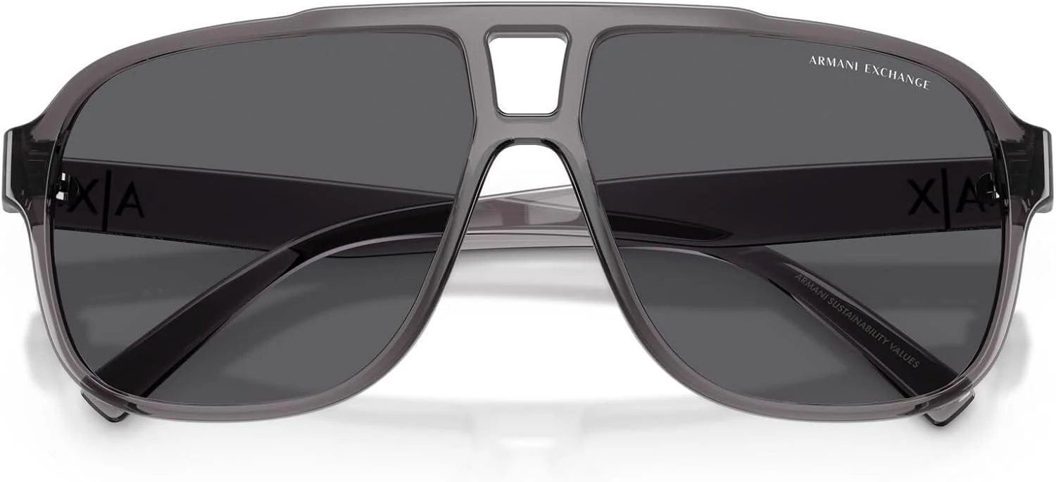 عینک آفتابی مستطیلی مردانه A|X ARMANI EXCHANGE مدل AX4104S، خاکستری شفاف براق/خاکستری پلاریزه، 61 میلی متر عینک آفتابی مستطیلی مردانه A|X ARMANI EXCHANGE مدل AX4104S، خاکستری شفاف براق/خاکستری پلاریزه، 61 میلی متر