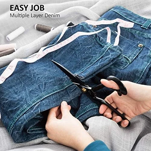 قیچی خیاطی عباسعلی حرفه ای 10 اینچی سنگین برای چرم، قیچی خیاطی برای خیاطی، قیچی خیاطی صنعتی فولاد کربنی با نوار اندازه گیری برای پارچه قیچی خیاطی عباسعلی حرفه ای 10 اینچی سنگین برای چرم، قیچی خیاطی برای خیاطی، قیچی خیاطی صنعتی فولاد کربنی با نوار اندازه گیری برای پارچه