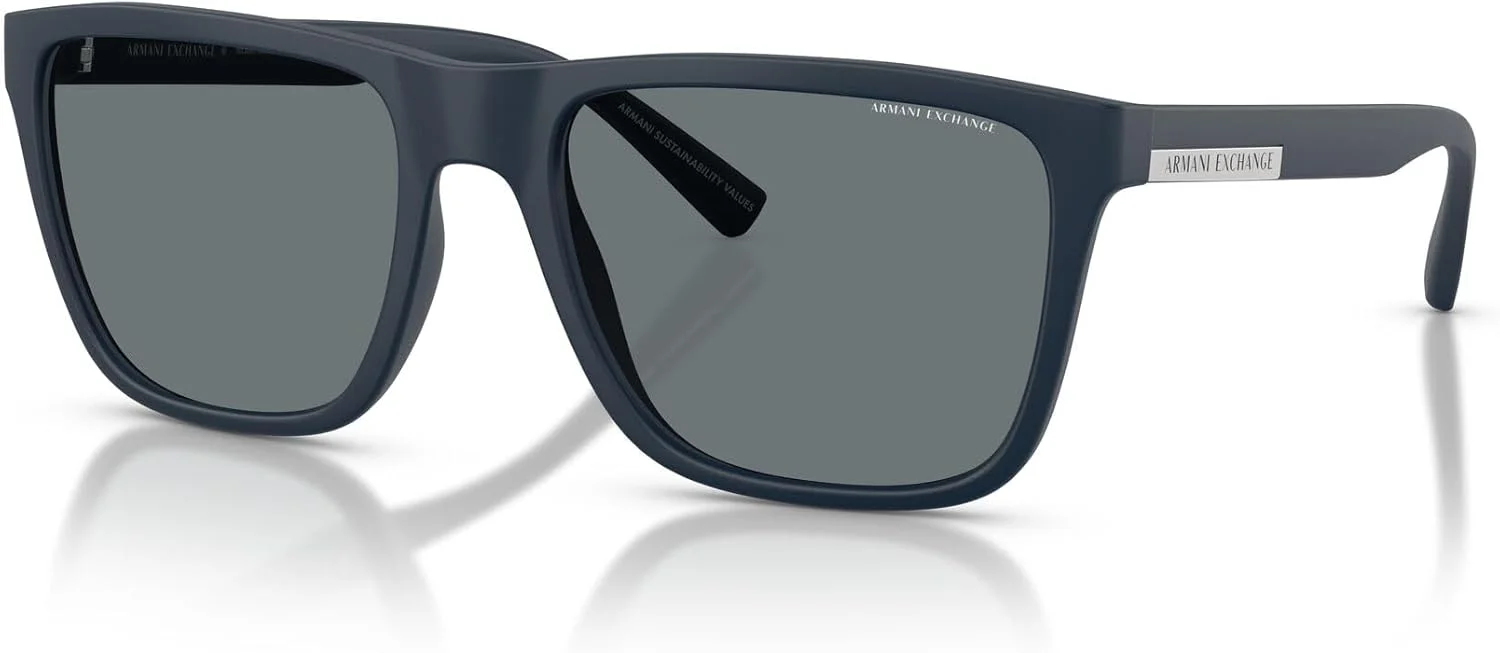 عینک آفتابی مستطیلی مردانه A|X ARMANI EXCHANGE مدل AX4080S، سرمه ای مات/آبی تیره، 57 میلی متر عینک آفتابی مستطیلی مردانه A|X ARMANI EXCHANGE مدل AX4080S، سرمه ای مات/آبی تیره، 57 میلی متر