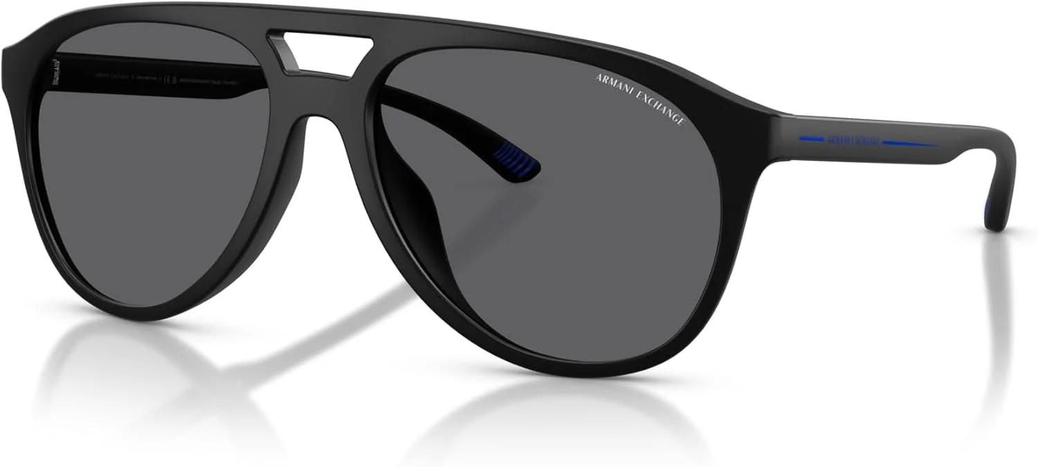 عینک آفتابی خلبانی مردانه Armani Exchange Ax4156su با فیت جهانی، مشکی مات/خاکستری پلاریزه، 59 میلی متر عینک آفتابی خلبانی مردانه Armani Exchange Ax4156su با فیت جهانی، مشکی مات/خاکستری پلاریزه، 59 میلی متر