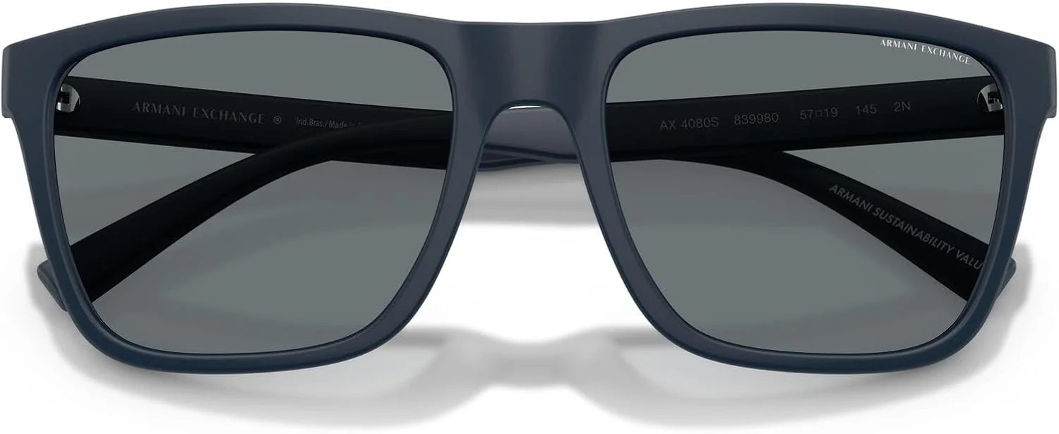 عینک آفتابی مستطیلی مردانه A|X ARMANI EXCHANGE مدل AX4080S، سرمه ای مات/آبی تیره، 57 میلی متر عینک آفتابی مستطیلی مردانه A|X ARMANI EXCHANGE مدل AX4080S، سرمه ای مات/آبی تیره، 57 میلی متر