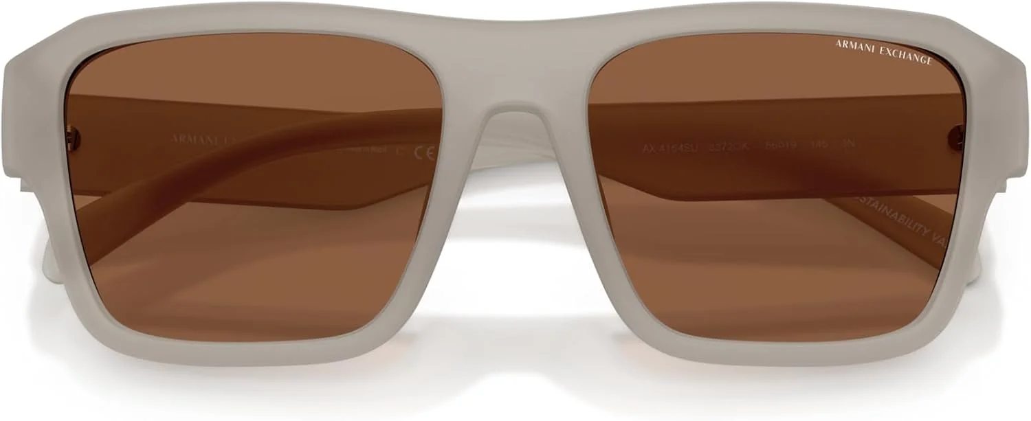 عینک آفتابی مربعی مردانه Armani Exchange Ax4154su با فیت جهانی، خاکستری مات اوپال/برنز، 56 میلی متر عینک آفتابی مربعی مردانه Armani Exchange Ax4154su با فیت جهانی، خاکستری مات اوپال/برنز، 56 میلی متر
