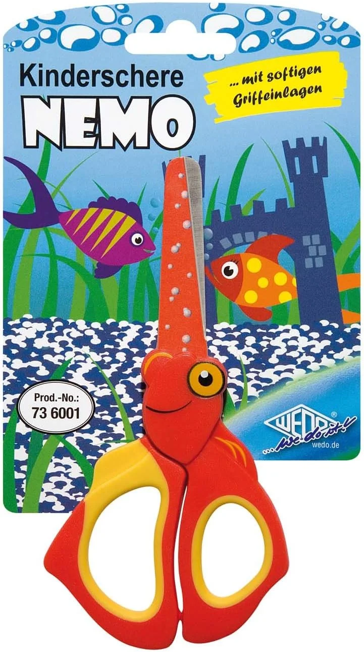 قیچی کودکانه Wedo 736001 Nemo، قیچی کاردستی، فولاد ضد زنگ، نوک های گرد، روکش نرم، 13 سانتی متر، قرمز/زرد قیچی کودکانه Wedo 736001 Nemo، قیچی کاردستی، فولاد ضد زنگ، نوک های گرد، روکش نرم، 13 سانتی متر، قرمز/زرد