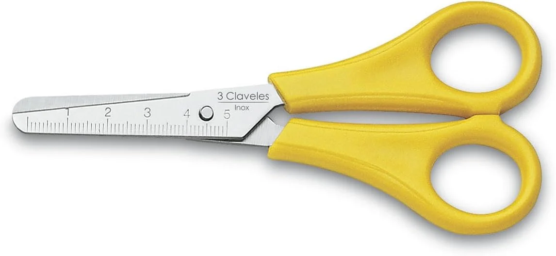 قیچی مدرسه ای استیل ضد زنگ 3Claveles 183 با خط کش 5 اینچی قیچی مدرسه ای استیل ضد زنگ 3Claveles 183 با خط کش 5 اینچی