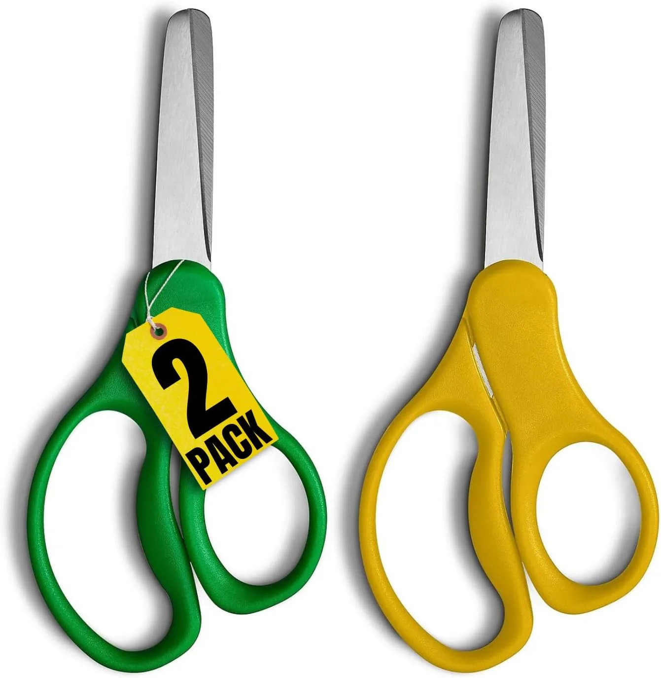 قیچی کند نوک 1InTheOffice برای کودکان، قیچی کند نوک 5 اینچی، قیچی استیل ضد زنگ با نوک کند 5 اینچی برای کودکان، مناسب دست راست و چپ، 2 عددی قیچی کند نوک 1InTheOffice برای کودکان، قیچی کند نوک 5 اینچی، قیچی استیل ضد زنگ با نوک کند 5 اینچی برای کودکان، مناسب دست راست و چپ، 2 عددی