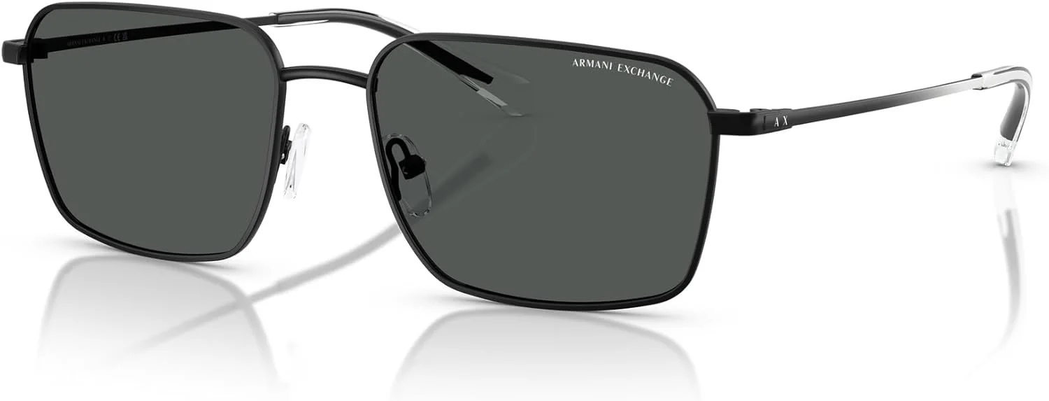 عینک آفتابی مستطیلی مردانه Armani Exchange A|X مدل AX2053S، مشکی مات/خاکستری تیره، 57 میلی متر عینک آفتابی مستطیلی مردانه Armani Exchange A|X مدل AX2053S، مشکی مات/خاکستری تیره، 57 میلی متر