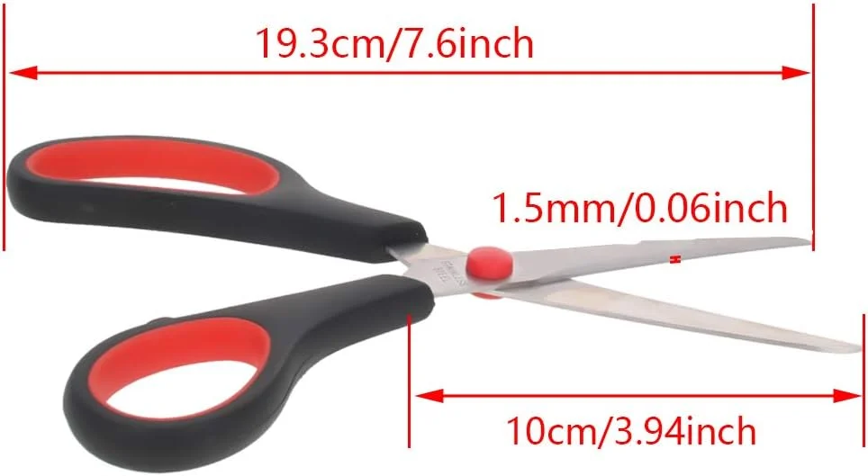 193mm Stainless Steel Scissor, Soft Comfort Grip Handle 193mm Stainless Steel Scissor, Soft Comfort Grip Handle