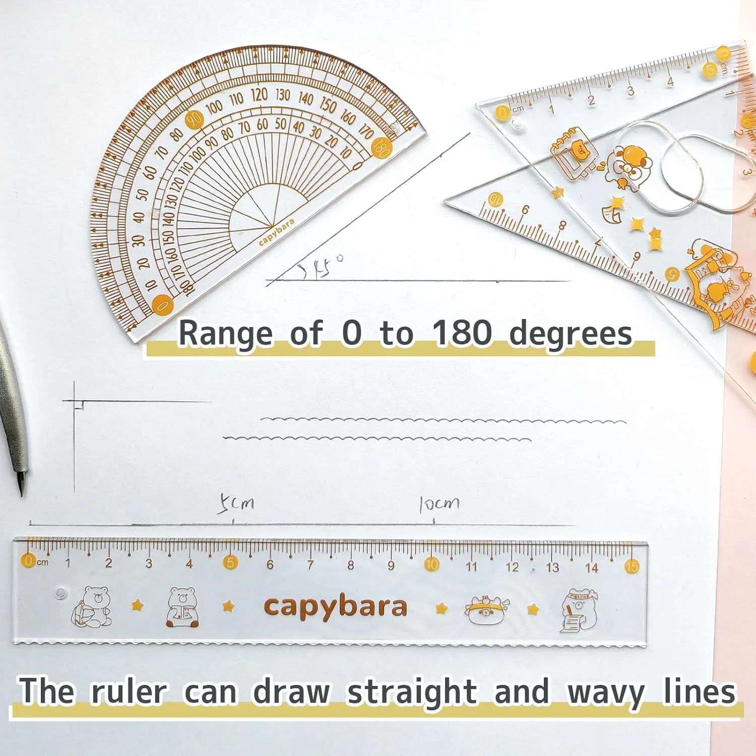 ست هندسه ریاضی 7 تکه KASTWAVE، شامل پرگار، نقاله، خط کش، پاک کن، نوک اتود و جامدادی برای مدرسه، کیت طراحی ریاضی برای دانش آموزان ست هندسه ریاضی 7 تکه KASTWAVE، شامل پرگار، نقاله، خط کش، پاک کن، نوک اتود و جامدادی برای مدرسه، کیت طراحی ریاضی برای دانش آموزان