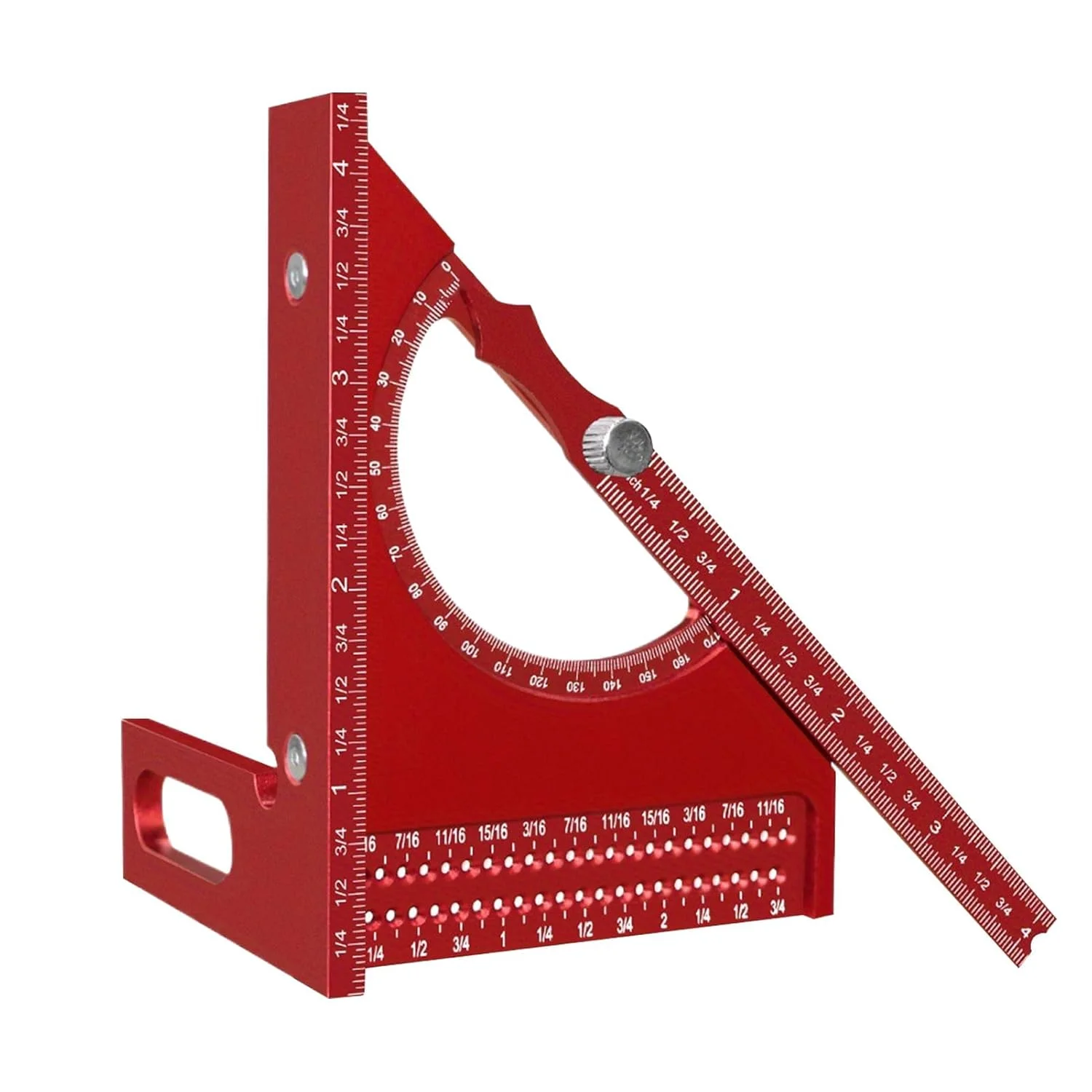 خط کش اندازه گیری چند زاویه ای سه بعدی، گونیا زاویه ای آلیاژ آلومینیوم، ابزار چیدمان با دقت بالا برای نجاران حرفه ای، مناسب برای نجاری، قاب درب، استفاده در کارگاه، 16x13x2 سانتی متر