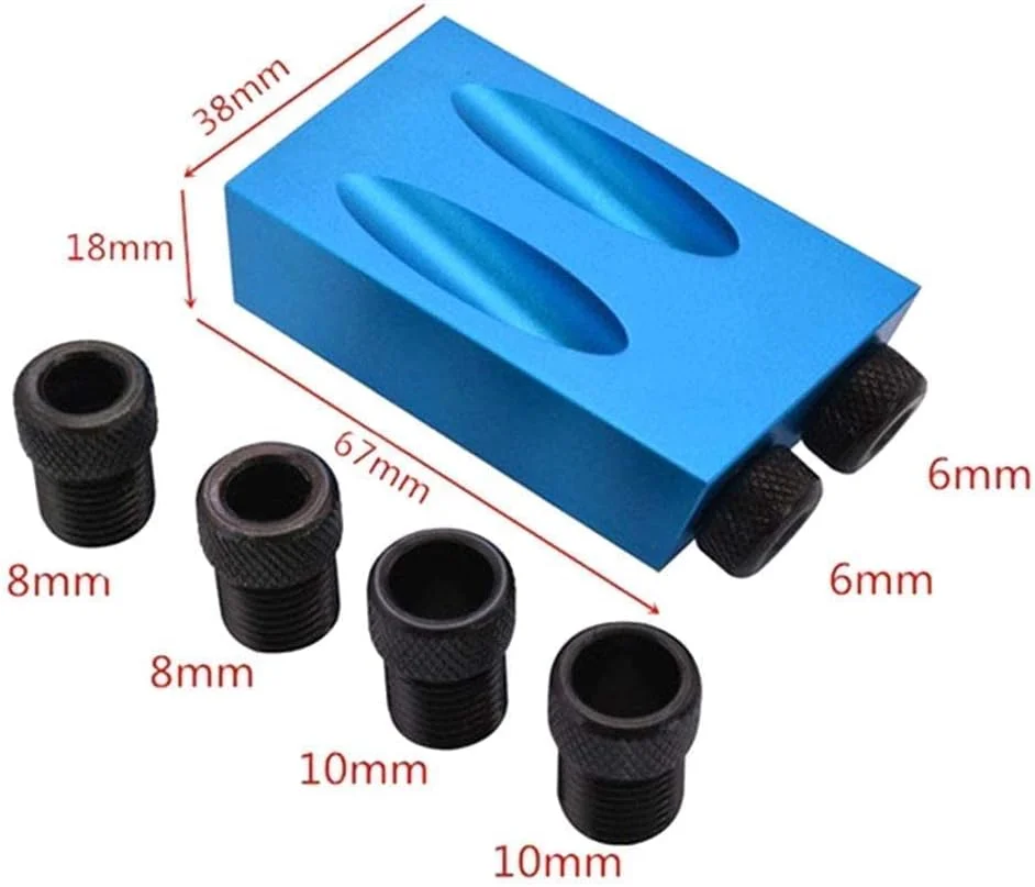 کیت فیکسچر سوراخ زاویه دار نجاری 15 درجه KASTWAVE، همراه با آداپتور درایو 6/8/10 میلی متری برای سوراخکاری زاویه دار نجاری، فیکسچرهای موقعیت یابی نجاری زاویه دار 14 عددی