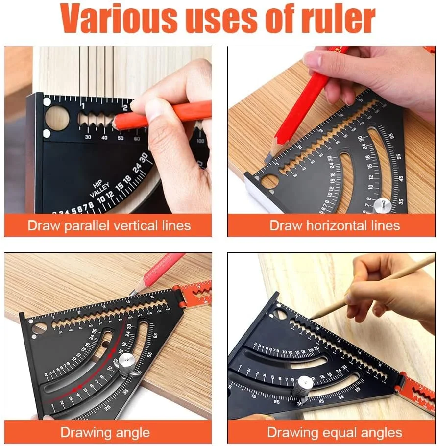 گونیا مثلثی تاشو آلیاژ آلومینیوم KASTWAVE، گونیا نجاری چند منظوره، ابزار گونیا تنظیم موقعیت پذیر 15.2 سانتی متر / 6 اینچ، گونیومتر چند زاویه ای، ابزار نجاری گونیا مثلثی تاشو آلیاژ آلومینیوم KASTWAVE، گونیا نجاری چند منظوره، ابزار گونیا تنظیم موقعیت پذیر 15.2 سانتی متر / 6 اینچ، گونیومتر چند زاویه ای، ابزار نجاری