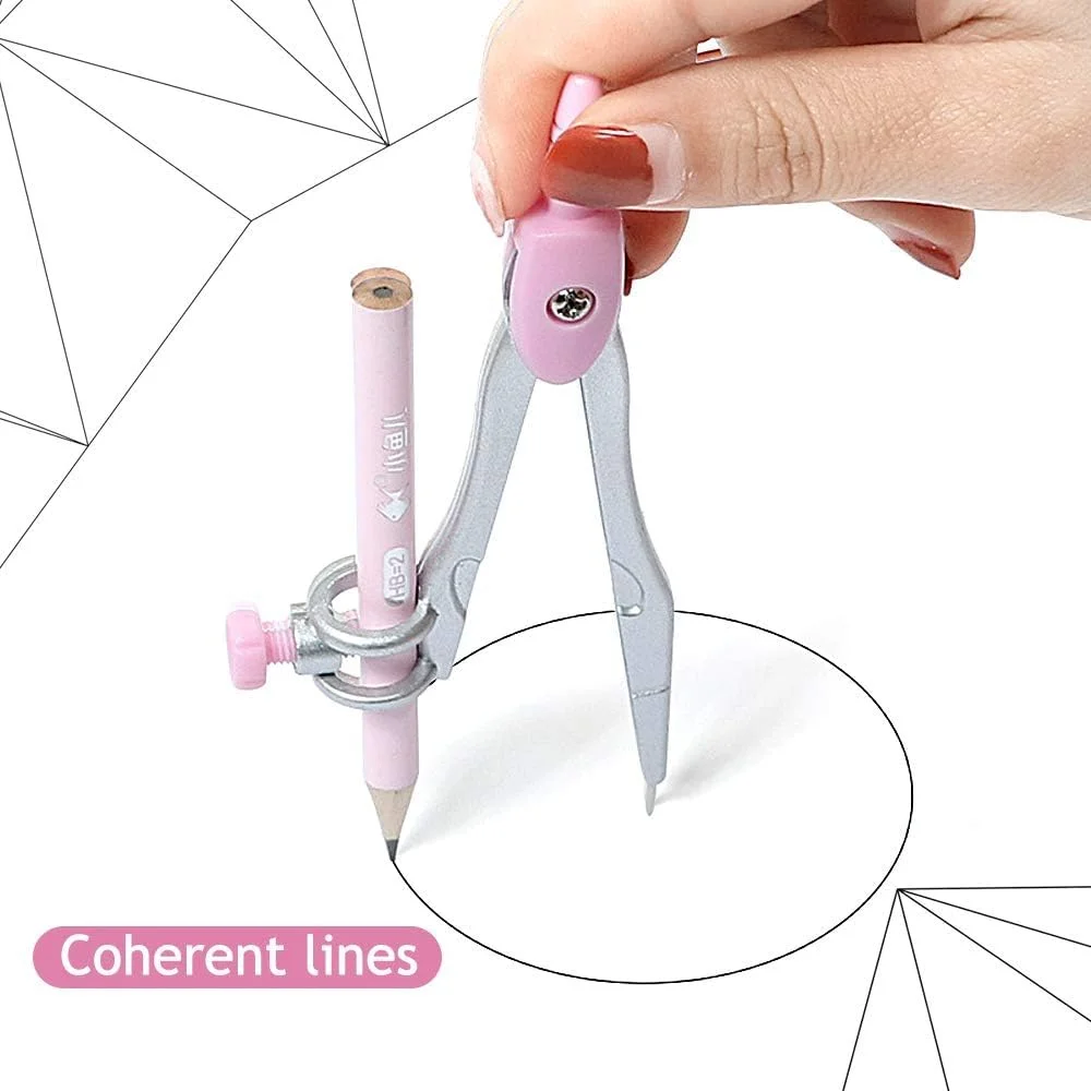 ست ریاضی KASTWAVE، ست هندسه 8 تکه با جعبه نگهداری ضد ضربه، ست هندسه برای مدرسه، شامل خط کش، نقاله، پرگار، مداد، مداد تراش و پاک کن و غیره، مناسب برای دانش آموزان