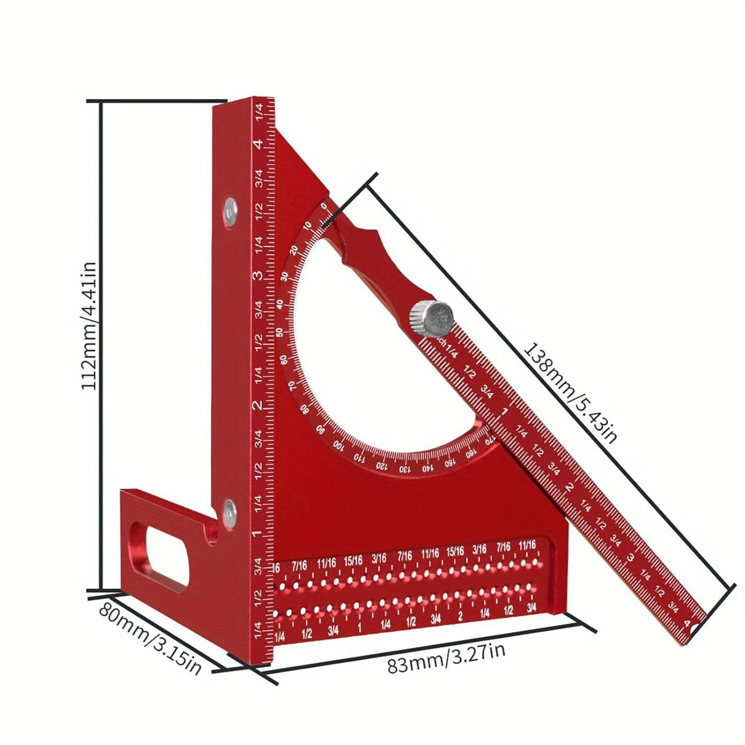 خط کش اندازه گیری چند زاویه ای سه بعدی، گونیا زاویه ای آلیاژ آلومینیوم، ابزار چیدمان با دقت بالا برای نجاران حرفه ای، مناسب برای نجاری، قاب درب، استفاده در کارگاه، 16x13x2 سانتی متر خط کش اندازه گیری چند زاویه ای سه بعدی، گونیا زاویه ای آلیاژ آلومینیوم، ابزار چیدمان با دقت بالا برای نجاران حرفه ای، مناسب برای نجاری، قاب درب، استفاده در کارگاه، 16x13x2 سانتی متر