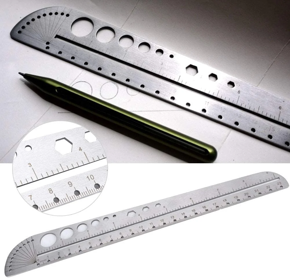 خط کش فلزی چند منظوره KASTWAVE، خط کش مقیاس چند منظوره استیل ضد زنگ، نقاله، ابزار اندازه گیری طراحی شکل برای مهندسین معمار، دفتر کار، مدرسه، 30 سانتی متر / 11.8 اینچ خط کش فلزی چند منظوره KASTWAVE، خط کش مقیاس چند منظوره استیل ضد زنگ، نقاله، ابزار اندازه گیری طراحی شکل برای مهندسین معمار، دفتر کار، مدرسه، 30 سانتی متر / 11.8 اینچ