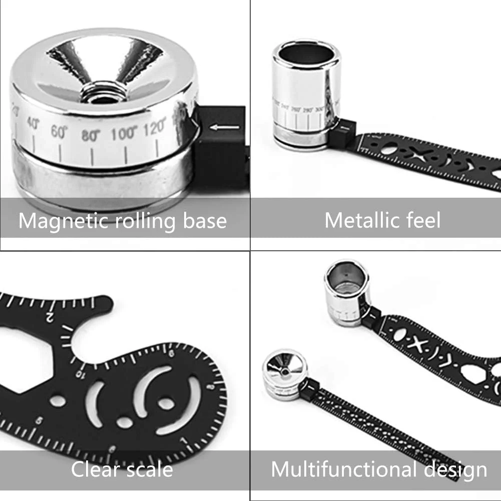 ابزار طراحی چند منظوره، مینی قطب نما، نقاله، خط کش فلزی منحنی و مجموعه شابلون دایره برای معماران، طراحان، هنرمندان، مهندسان، پیش نویس دقیق و طراحی