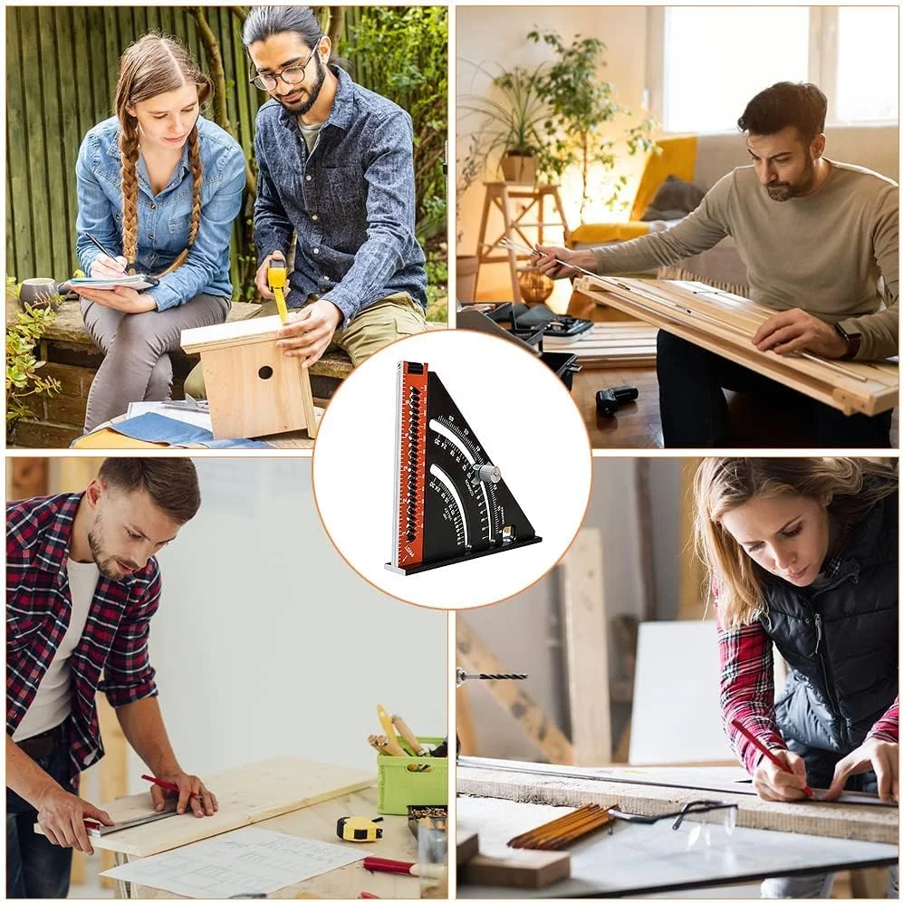 گونیا مثلثی تاشو آلیاژ آلومینیوم KASTWAVE، گونیا نجاری چند منظوره، ابزار گونیا تنظیم موقعیت پذیر 15.2 سانتی متر / 6 اینچ، گونیومتر چند زاویه ای، ابزار نجاری گونیا مثلثی تاشو آلیاژ آلومینیوم KASTWAVE، گونیا نجاری چند منظوره، ابزار گونیا تنظیم موقعیت پذیر 15.2 سانتی متر / 6 اینچ، گونیومتر چند زاویه ای، ابزار نجاری