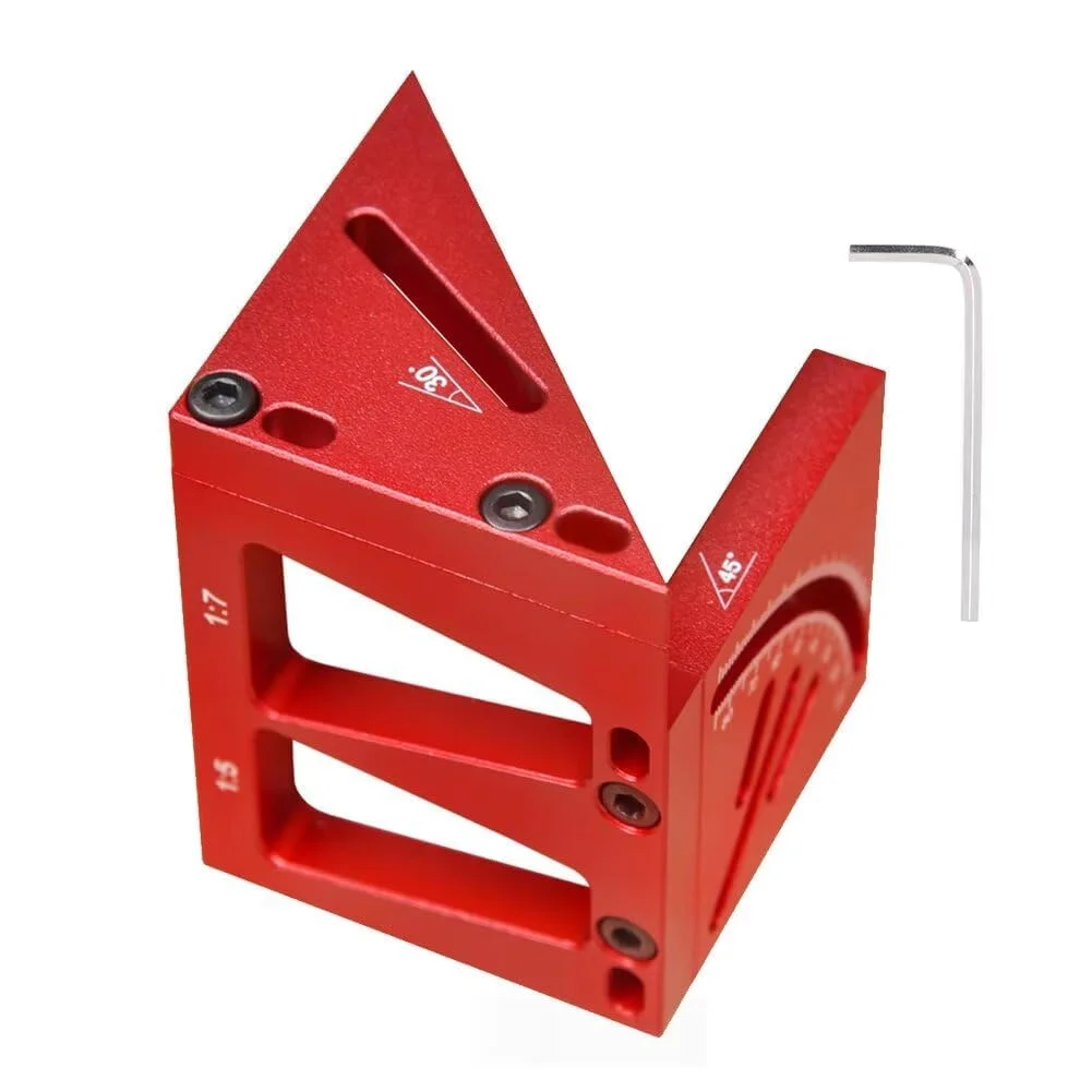 خط کش اندازه گیری چند زاویه ای سه بعدی KASTWAVE از جنس آلیاژ آلومینیوم - گونیا نجاری 45 درجه و 90 درجه، ابزار زاویه قابل جدا شدن برای مهندسی دقیق، ساخت و ساز و پروژه های DIY