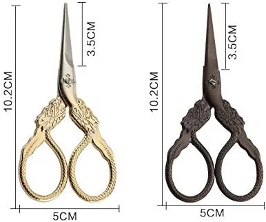 قیچی خیاطی طرح قدیمی، لوازم گلدوزی و خیاطی، قیچی خیاطی استیل ضد زنگ (رنگ: قهوه ای تیره)