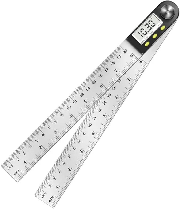 زاویه یاب دیجیتال KASTWAVE، خط کش نقاله، طول 8 اینچ/200 میلی متر، صفحه نمایش LCD، آشکارساز زاویه نجاری استیل ضد زنگ، Hold/Rev، میلی متر/اینچ برای ساخت و ساز