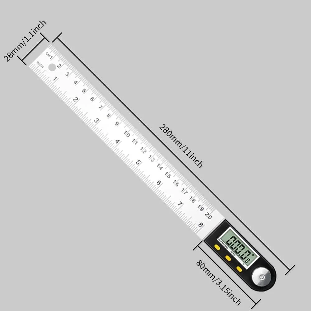 زاویه یاب دیجیتال KASTWAVE، خط کش نقاله، طول 8 اینچ/200 میلی متر، صفحه نمایش LCD، آشکارساز زاویه نجاری استیل ضد زنگ، Hold/Rev، میلی متر/اینچ برای ساخت و ساز زاویه یاب دیجیتال KASTWAVE، خط کش نقاله، طول 8 اینچ/200 میلی متر، صفحه نمایش LCD، آشکارساز زاویه نجاری استیل ضد زنگ، Hold/Rev، میلی متر/اینچ برای ساخت و ساز