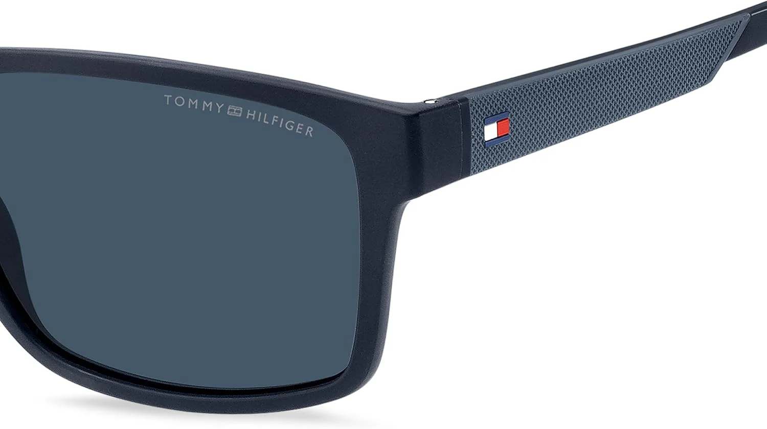 عینک آفتابی مردانه TOMMY HILFIGER مدل TH 2142/S با فریم مستطیلی، سایز 56 میلی متر، آبی لاجوردی