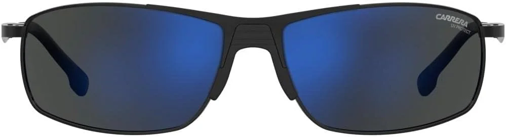 عینک آفتابی مستطیلی مردانه کاررا مدل 8039/S مشکی/طوسی آبی آینه‌ای 60 میلی‌متر 15 میلی‌متر، 60