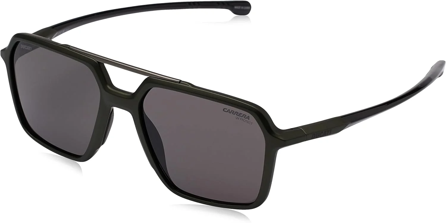 عینک آفتابی مردانه مستطیلی CARRERA DUCATI CARDUC 042/S، سایز 55 میلی متر، سبز ارتشی