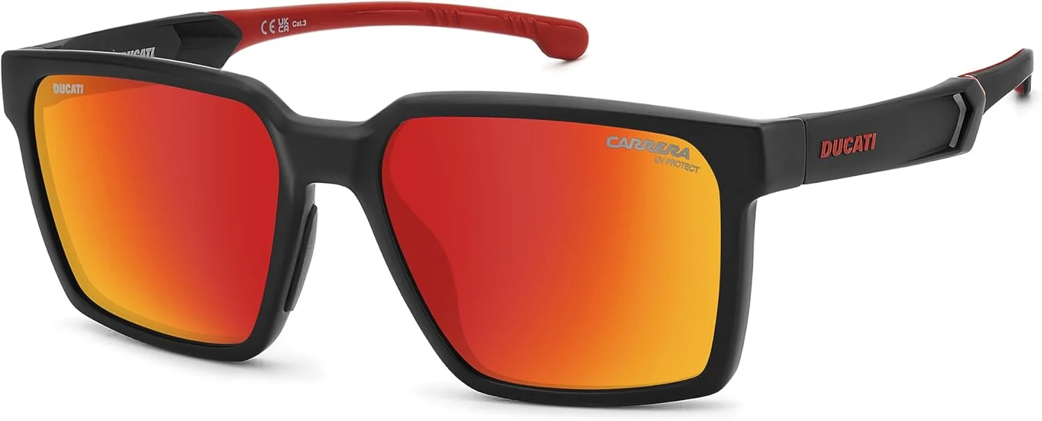 عینک آفتابی مردانه مستطیلی شکل CARRERA DUCATI CARDUC 045/S، سایز 56 میلی متر، مشکی مات