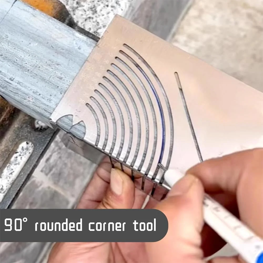 ابزار علامت گذاری زاویه و قوس قابل تنظیم Azonee، خط کش فلزی دو منظوره برای لوله های مربعی و گرد، ایده آل برای فلزکاری، جوشکاری، مهندسی و ساخت و ساز (سایز کوچک 20-65)