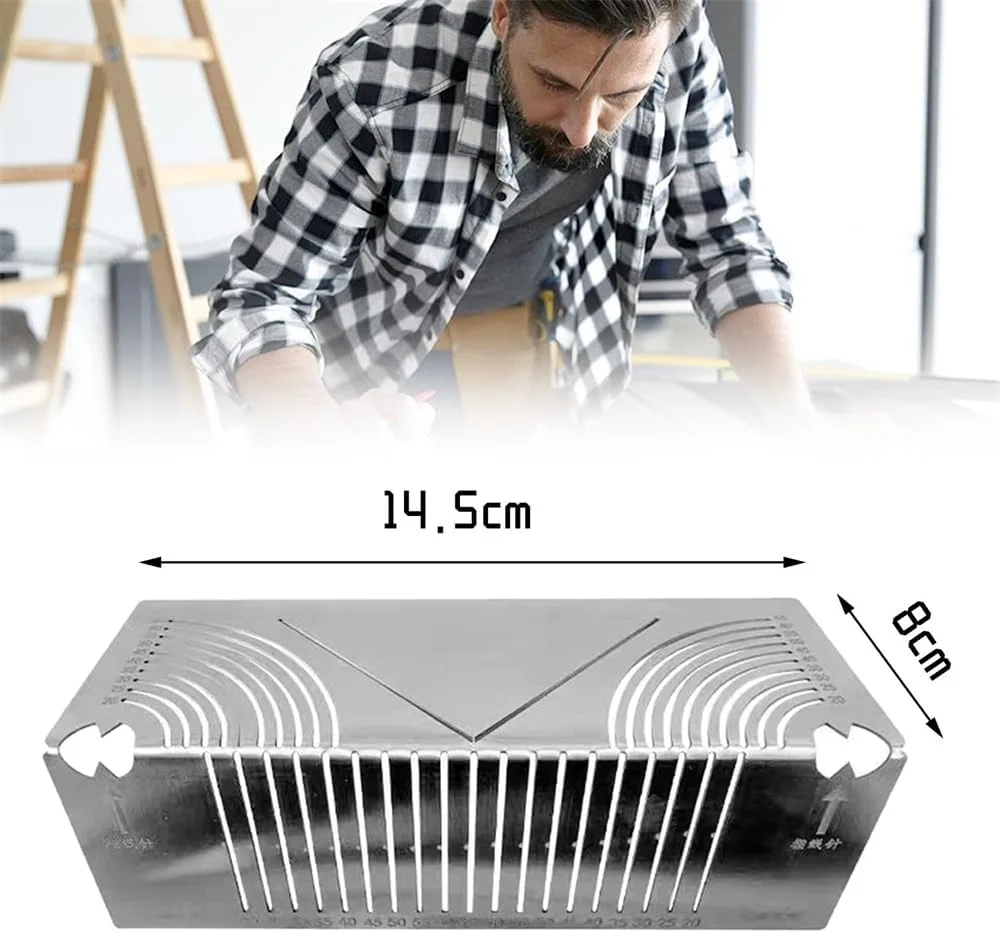 ابزار علامت گذاری زاویه و قوس قابل تنظیم Azonee، خط کش فلزی دو منظوره برای لوله های مربعی و گرد، ایده آل برای فلزکاری، جوشکاری، مهندسی و ساخت و ساز (سایز کوچک 20-65)