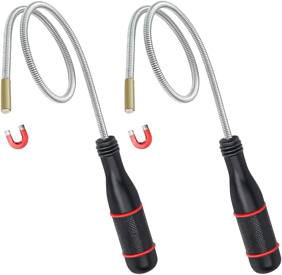 ابزار مغناطیسی جمع‌آوری Azonee، بسته 2 عددی، ابزار مغناطیسی خم‌شو و انعطاف‌پذیر، جاروی مغناطیسی 24 اینچی چند منظوره برای تخلیه سینک‌های خانگی، کلیدهای ماشین، پیچ و مهره‌ها، پیچ‌هایی که دسترسی به آن‌ها دشوار است.