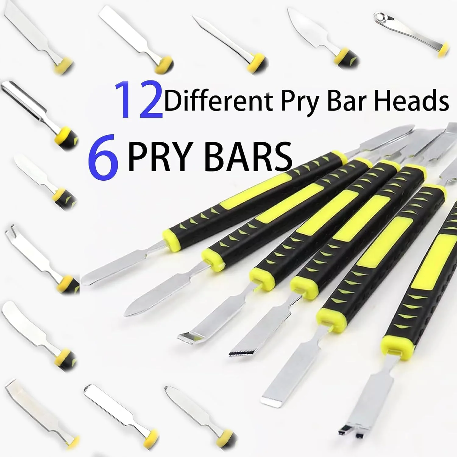 مجموعه اهرم فلزی 6 عددی، کیت ابزار تعمیر اسپاجر فلزی دو سر با دسته ضد لغزش، ابزار بازکننده اهرم کوچک برای تلفن، لپ تاپ، تبلت، ساعت، لوازم الکترونیکی و DIY