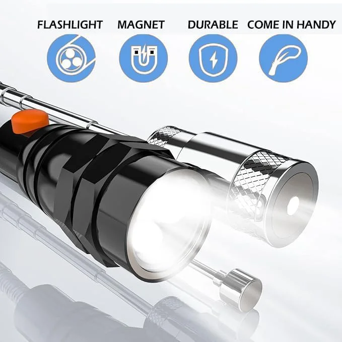 مجموعه ابزار مغناطیسی تلسکوپی Ofakouss شامل میله جمع کننده 1.5 پوندی و 20 پوندی، چرخش 360 درجه، آینه مغناطیسی و چراغ قوه LED انعطاف پذیر تلسکوپی (شامل باتری) مجموعه ابزار مغناطیسی تلسکوپی Ofakouss شامل میله جمع کننده 1.5 پوندی و 20 پوندی، چرخش 360 درجه، آینه مغناطیسی و چراغ قوه LED انعطاف پذیر تلسکوپی (شامل باتری)