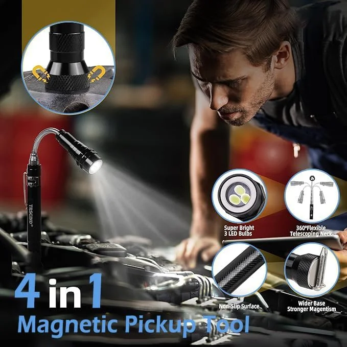 مجموعه ابزار مغناطیسی تلسکوپی Ofakouss شامل میله جمع کننده 1.5 پوندی و 20 پوندی، چرخش 360 درجه، آینه مغناطیسی و چراغ قوه LED انعطاف پذیر تلسکوپی (شامل باتری) مجموعه ابزار مغناطیسی تلسکوپی Ofakouss شامل میله جمع کننده 1.5 پوندی و 20 پوندی، چرخش 360 درجه، آینه مغناطیسی و چراغ قوه LED انعطاف پذیر تلسکوپی (شامل باتری)