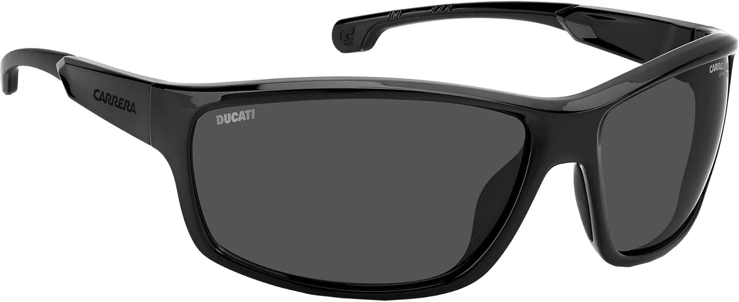 عینک آفتابی مردانه کاررا دوکاتی Carduc 002/S مستطیلی تمام فریم غیر پلاریزه، عرض لنز 68 میلی متر، مشکی/خاکستری