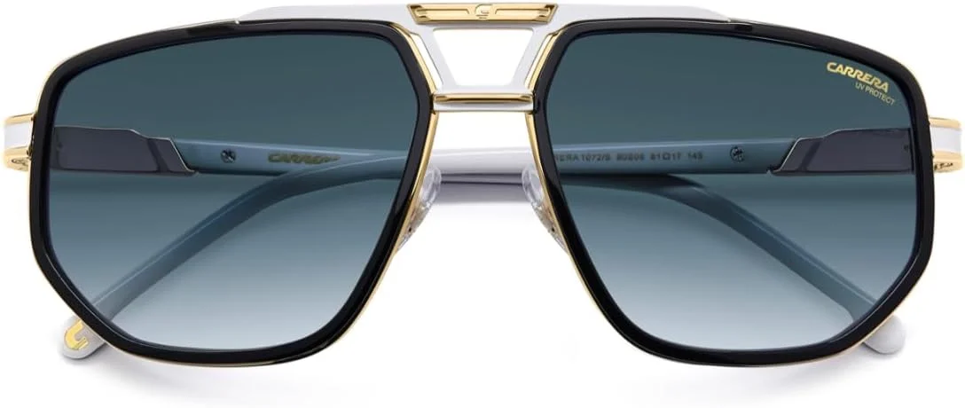 عینک آفتابی مردانه مشکی سفید Carrera 1072/S 80S/08 سایز استاندارد عینک آفتابی مردانه مشکی سفید Carrera 1072/S 80S/08 سایز استاندارد