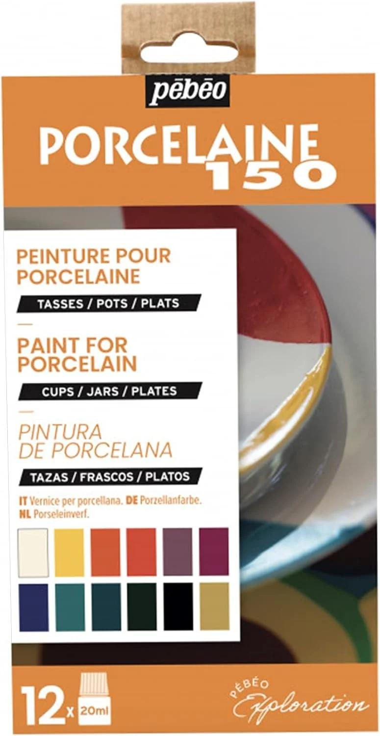 ست رنگ چینی پبئو Porcelaine 150 برای کاوش، 1 از 6 رنگ ممکن است متفاوت باشد، لوازم هنری و صنایع دستی DIY، پرداخت مقاوم در برابر حرارت، فرمول ایمن برای ماشین ظرفشویی و مایکروویو، بطری های 20 میلی لیتری