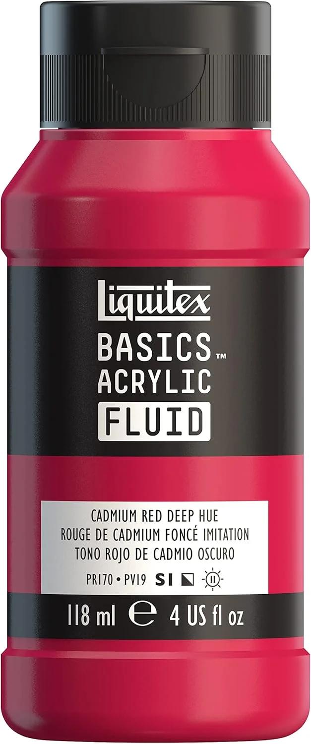 رنگ اکریلیک مایع Liquitex BASICS، 118 میلی لیتر، رنگ قرمز کادمیوم تیره